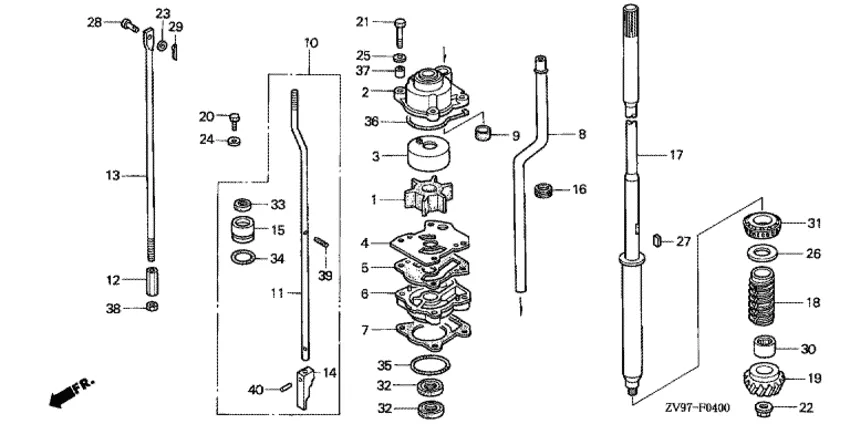Водяной насос для Honda 30