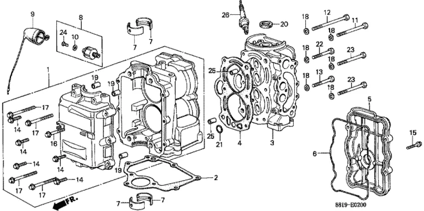 Блок цилиндров и головка цилиндров для Honda 7,5