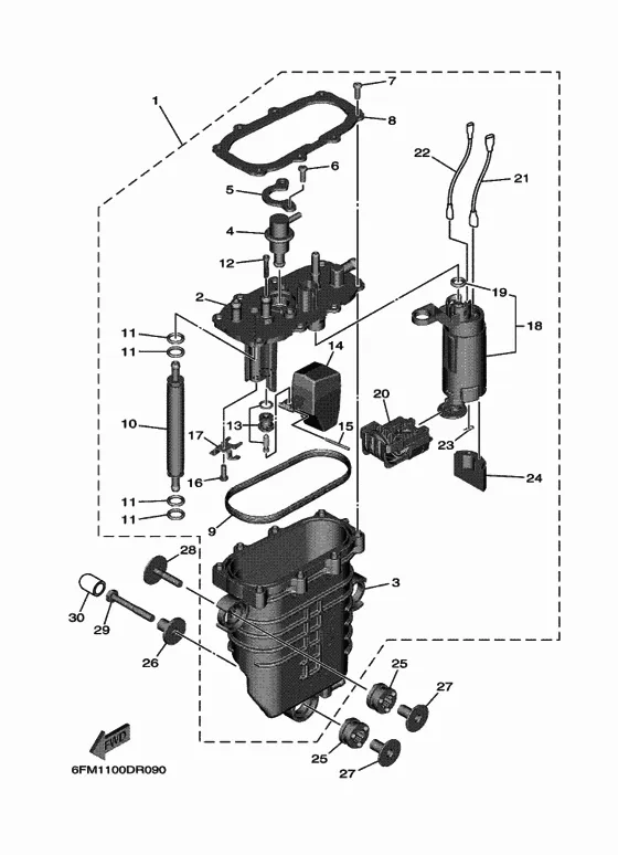 Топливный насос впрыска для Yamaha F25 ETL