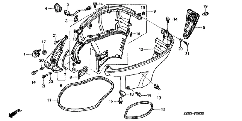 Нижний щиток для Honda 150