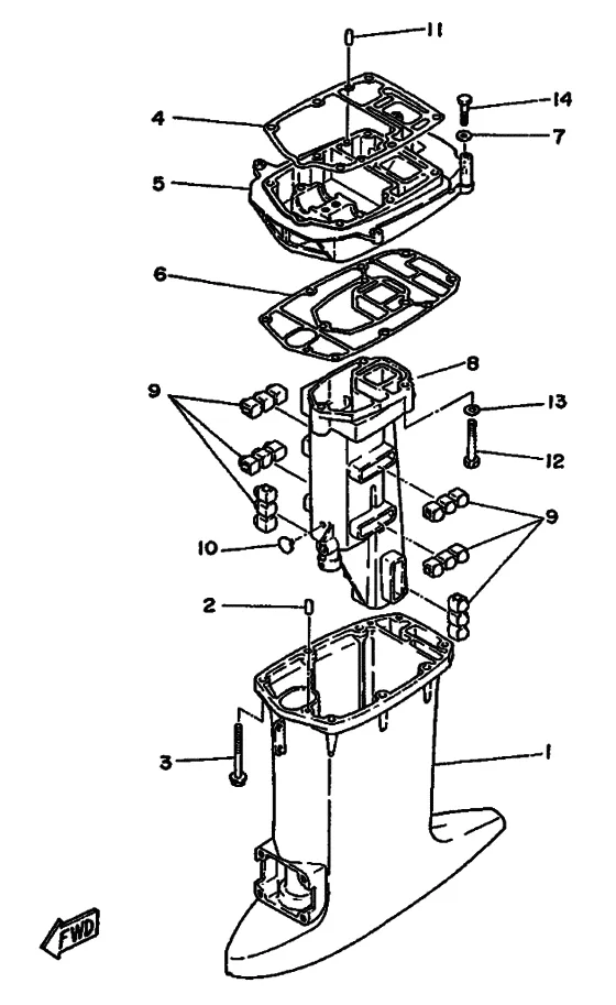 Дейдвуд кронштейн для Yamaha 30 MHS/L