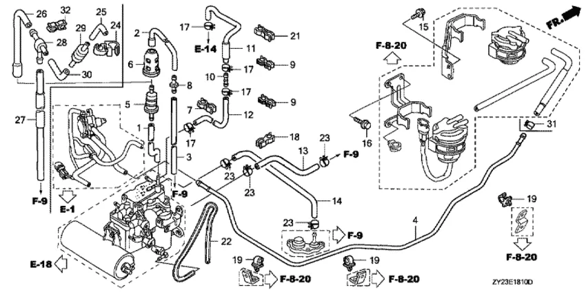 Трубопроводы для Honda 200