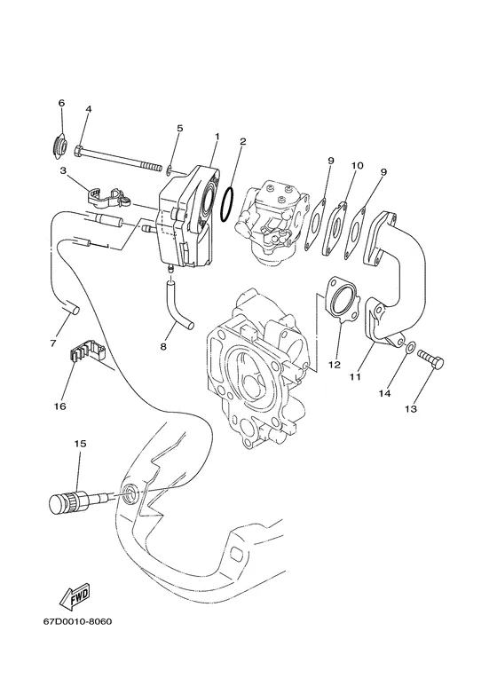 Впускная система для Yamaha F4 MHS/L