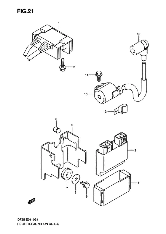 Выпрямитель / ignition coil для Suzuki DF25 V-twin S/L; RS/L; QS/L; TS/L