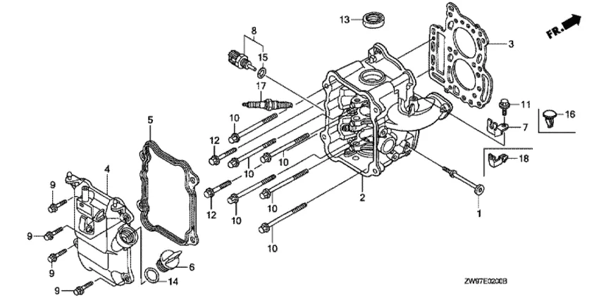 Головка цилиндра для Honda 10