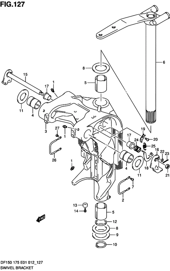 Поворотный кронштейн ((DF175Z E40)) для Suzuki DF150 (Z)TL/X