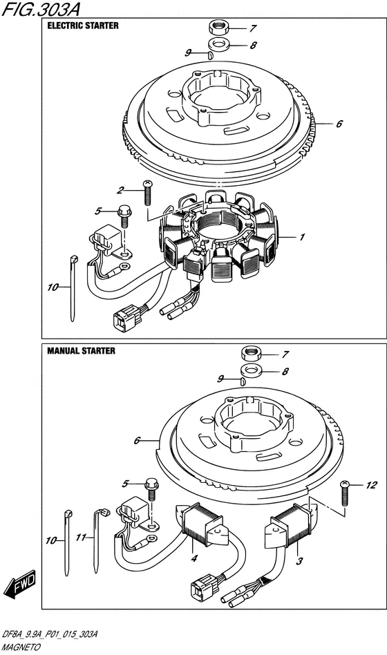 Статор & Ротор ((DF8A P01)) для Suzuki DF9.9A S/L; ARS/L