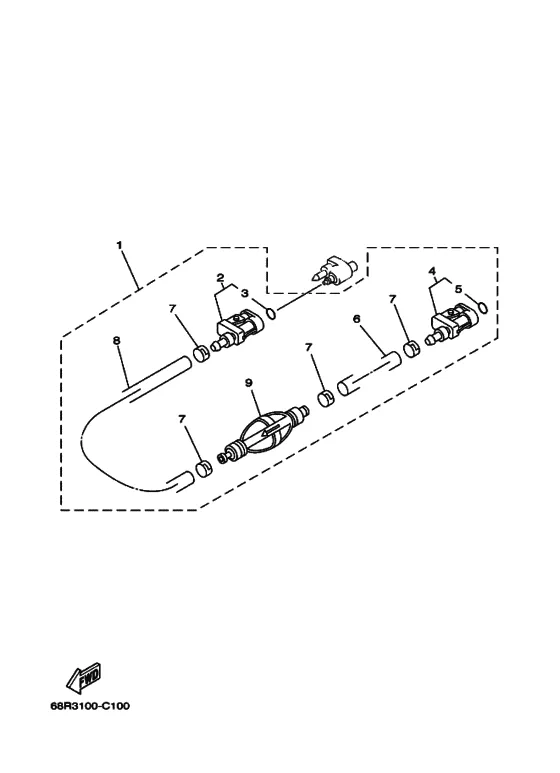 Топливный кран для Yamaha 25 MHOS/L
