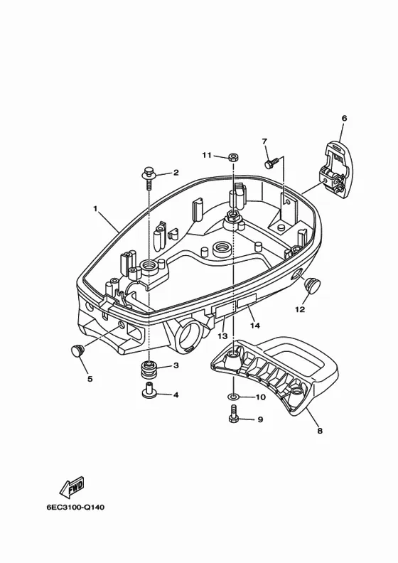Нижний капот для Yamaha F6 MHS/L