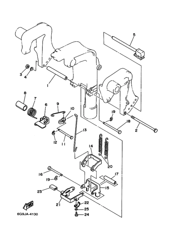 Струбцина для Yamaha F9.9 M(E)HS/L