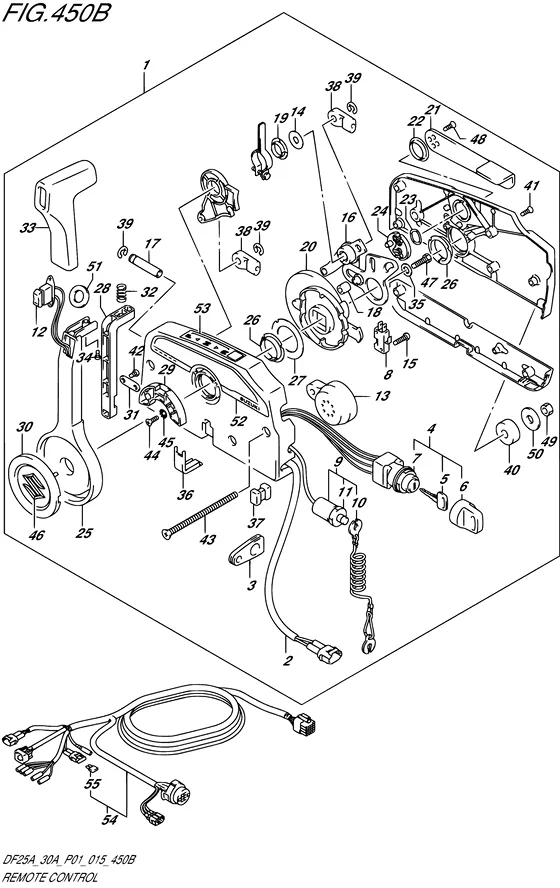 Дистанционное управление ((DF25AT P01)) для Suzuki DF25A S/L; RS/L; TS/L; THS/L