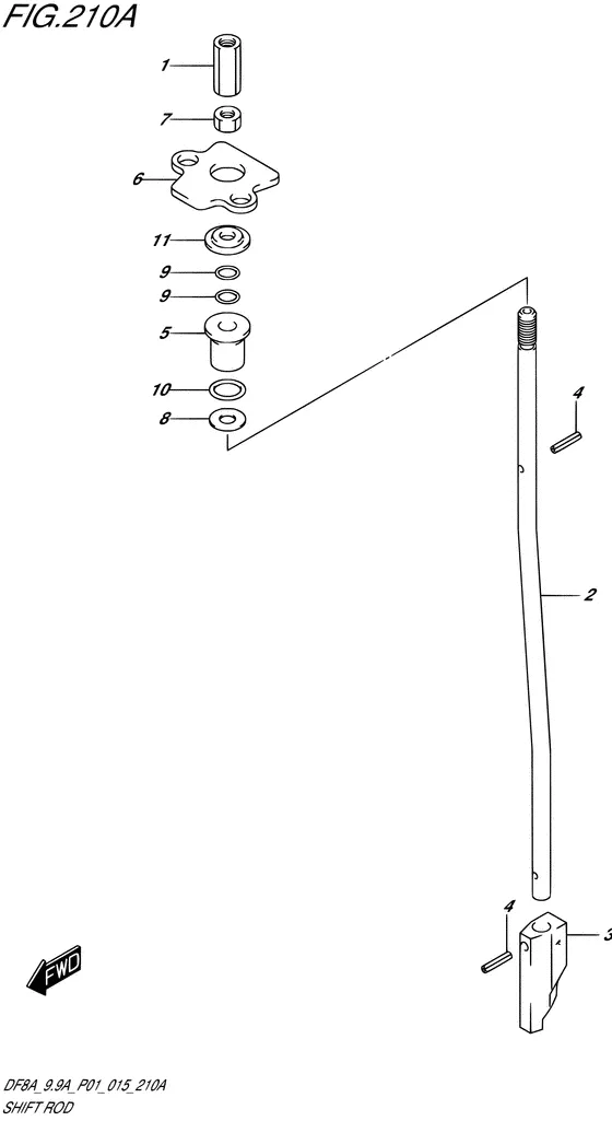 Тяга переключения для Suzuki DF9.9A S/L; ARS/L