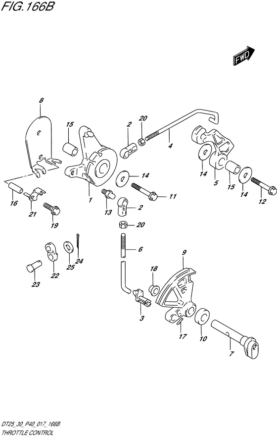 Управление дроссельной заслонкой ((DT30 P40)) для Suzuki DT30 S/L; RS/L