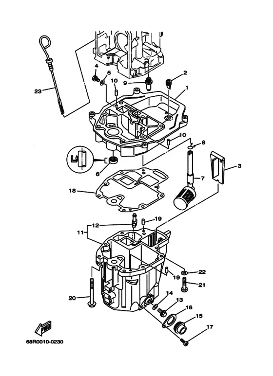 Масляный поддон для Yamaha F6 MHS/L