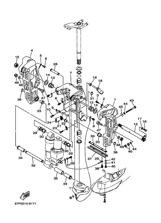 Струбцина для Yamaha F100 ETL/X