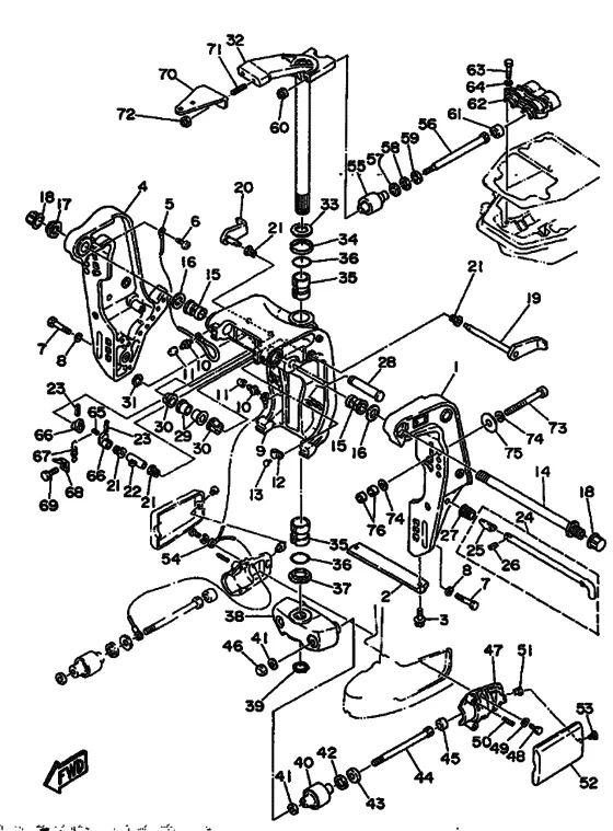 Кронштейн 2 для Yamaha 80 E(M)TOL/UL
