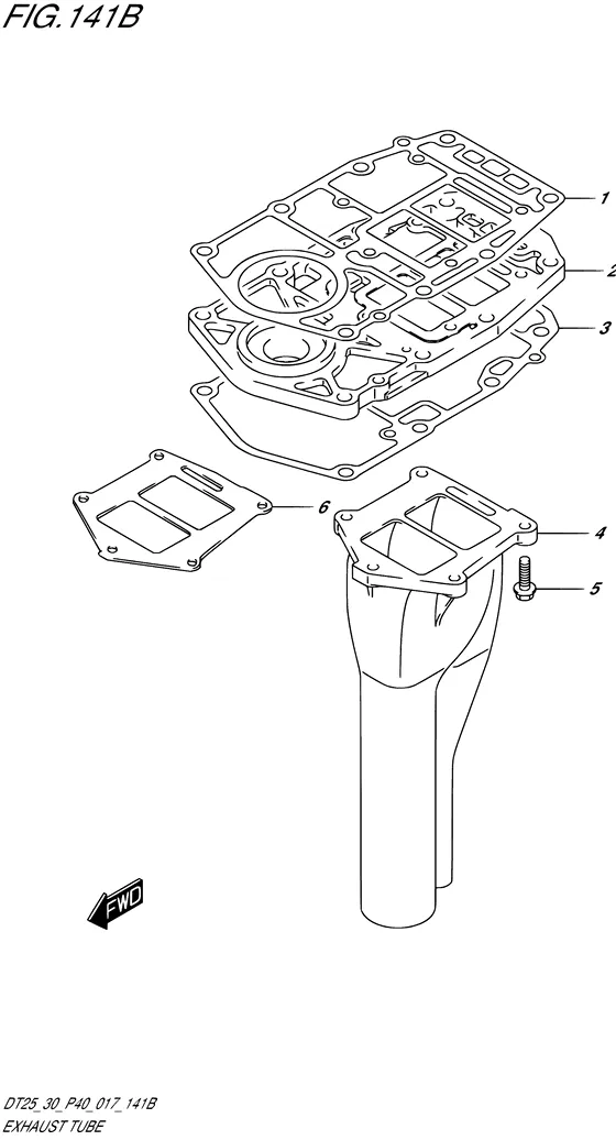 Выхлопная труба ((DT30 P40)) для Suzuki DT30 S/L; RS/L