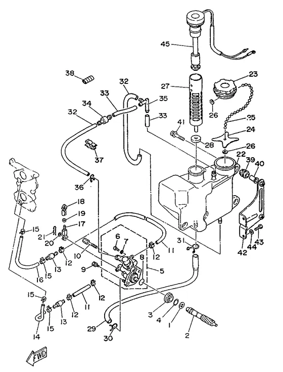 Масляный насос для Yamaha 20 MHOS/L