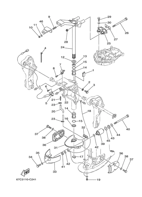 Кронштейн 3 для Yamaha F40 M(E/H/D/T)S/L