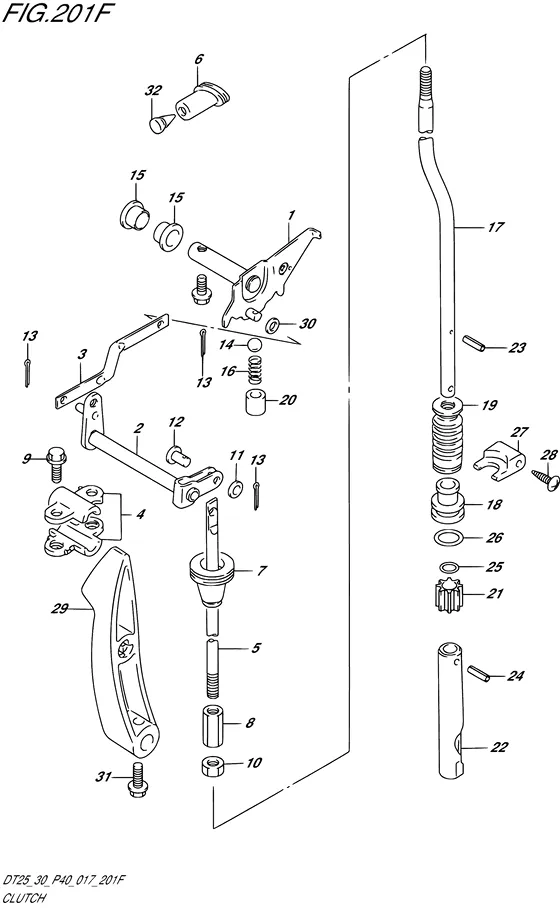 Сцепление ((DT30R P40) (FROM VIN.712193)) для Suzuki DT30 S/L; RS/L