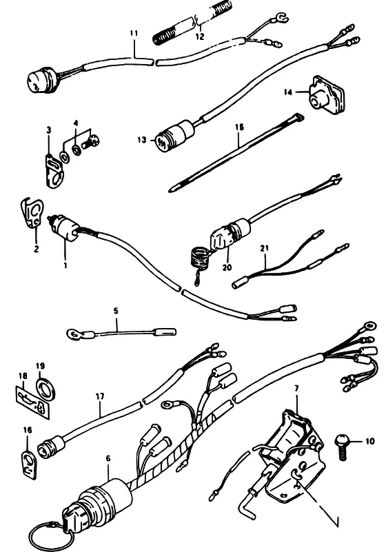 Замок зажигания для Suzuki DT40 WS/L/LL/L2/UL; WRS/L/LL/L2/UL; WKS/L/LL/L2/UL; WKRS/L/LL/L2/UL