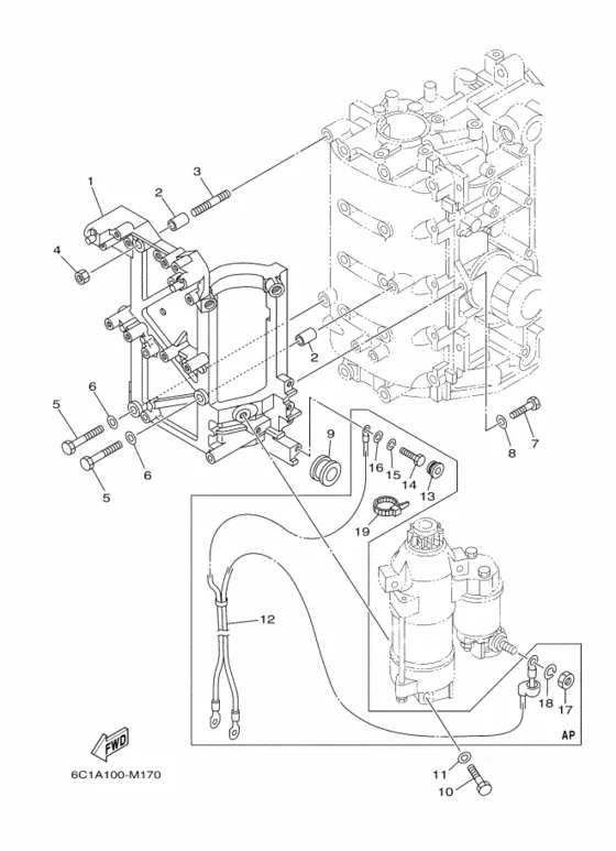 Детали электрические 4 для Yamaha F40 ETS/L