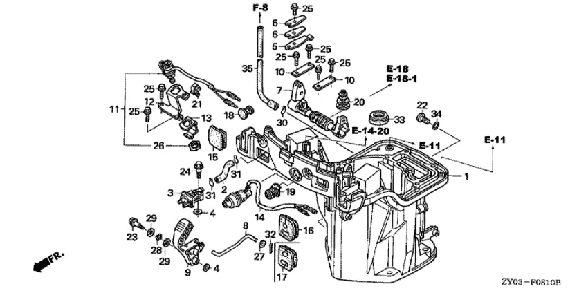 Масляный картер и вал переключения (handle specification) для Honda 15