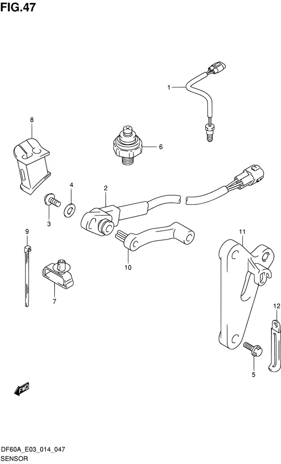 Датчик ((DF50A E03)) для Suzuki DF50A QHS/L; T(H)S/L
