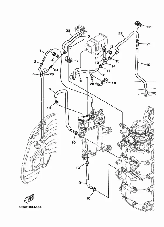 Впускная система 3 для Yamaha F115 ETL