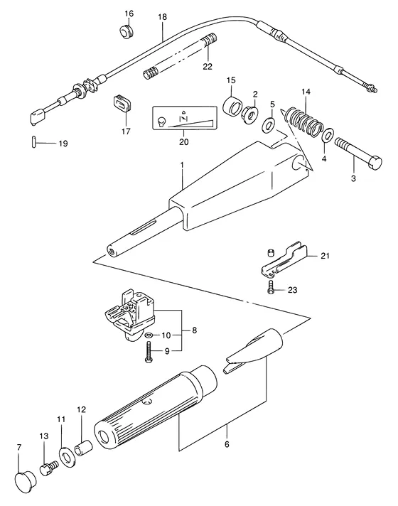Румпель (NOTE : REFER TO FIG.45(G- 7) FOR MODEL:05~) для Suzuki DF9.9 S/L; RS/L