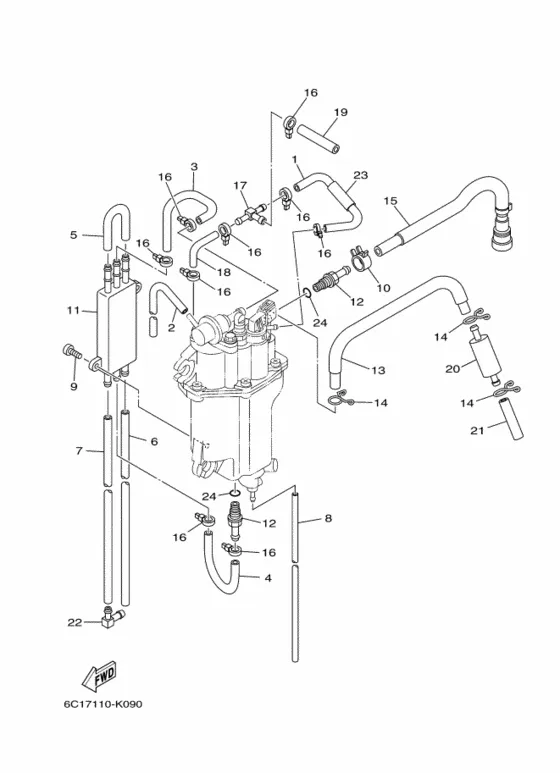 Топливный насос впрыска 2 для Yamaha F50 E(D/H/T)L/X
