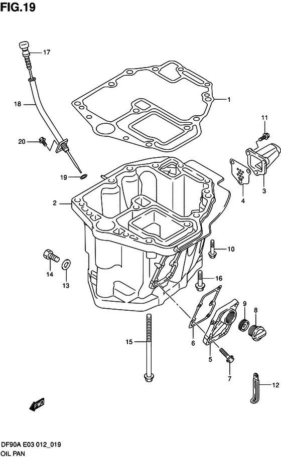 Масляный поддон для Suzuki DF70A T(H)L/X