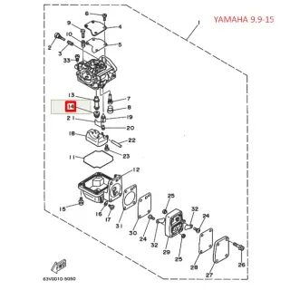 Жиклер главный Yamaha 9.9-15 (Yamaha) картинка