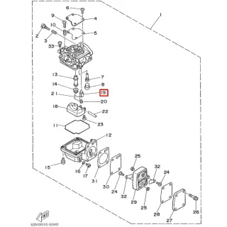 Игла поплавковой камеры карбюратора Yamaha 3, 6-15, F9.9-40 (F9.9E-01.06.01.07) (PREMARINE) картинка