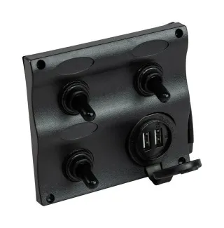 Панель бортового питания 3 переключателя, USB зарядка картинка