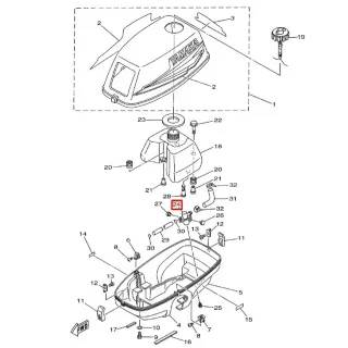 Топливный кран YAMAHA 3; SEAPRO T3 (3A-24500-00; 6L5-24500) (PREMARINE) картинка