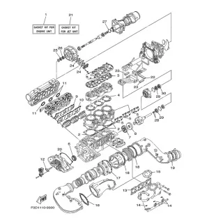 Ремкомплект ДВС гидроцикл Yamaha GP1200 66V-W0001-00 (NE) картинка