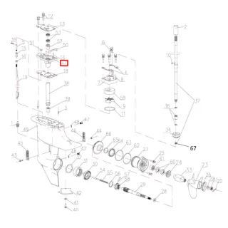 Основание помпы охлаждения Yamaha 9.9-15, F9.9-15 (PREMARINE2) картинка