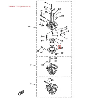 Прокладка поплавковой камеры YAMAHA 40-85 (88-92гг) картинка