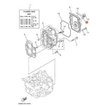 Уплотнительное кольцо масляной пробки YAMAHA F4-200 HIDEA F4-15 (93210-24M79) (PREMARINE) картинка