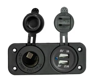 Панель с USB-разъемом 5в 2.1А и прикуривателем картинка