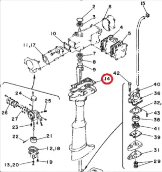 Прокладка под блок Yamaha 4-5 (RT) картинка