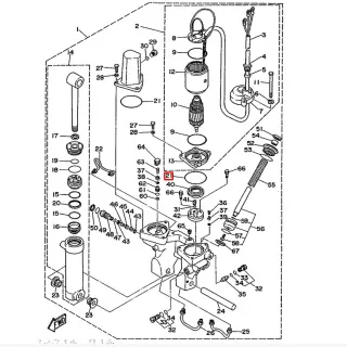 Кольцо уплотнительное моторчика гидроподъемника Yamaha 60-90 F200-300 (6H1-43869-10) картинка