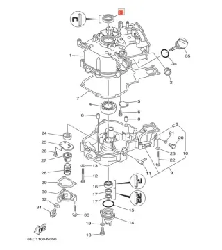 Сальник Yamaha (93102-25821; 93102-25090; F4-01.06.04) (25x40x5) (PREMARINE) картинка
