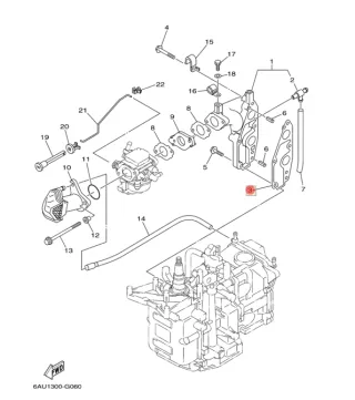 Прокладка впускного коллектора Yamaha F8-9, 9 HIDEA PARSUN (Premarine) картинка