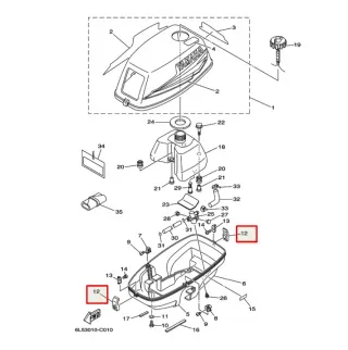 Фиксатор колпака YAMAHA 3; SEAPRO T3 (3A-42647-00; 6L5-42647-00; 3MHS-01011A ) (PREMARINE) картинка