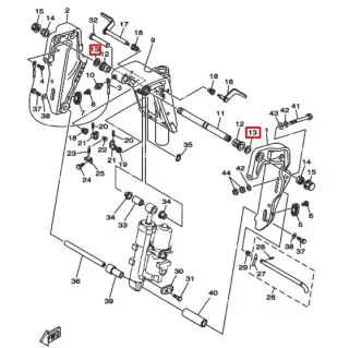 Шайба оси подъема подвески Yamaha 20-60;F20-60 (90201-22016) (90201-22M03) (Yamaha) картинка