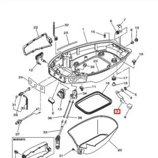 Рычаг, зажим капот Yamaha 30D 6J8-42815-00-EK картинка