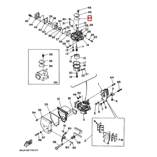 Прокладка карбюратора Yamaha 6-8; 9,9-15(6E7) картинка