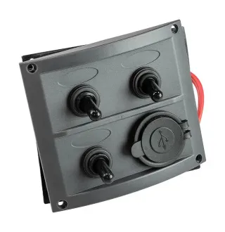 Панель бортового питания 3 переключателя, USB зарядка, предохранители картинка